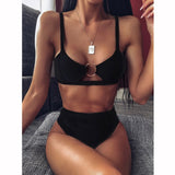Female Bandeau Thong Brazilian Bikini Set Bathing Suit