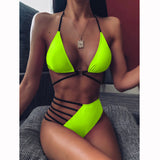 Female Bandeau Thong Brazilian Bikini Set Bathing Suit