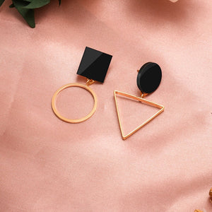 Round Dangle Geometric Drop Earrings For Women