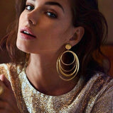 Vintage Geometric Gold Asymmetric Earring