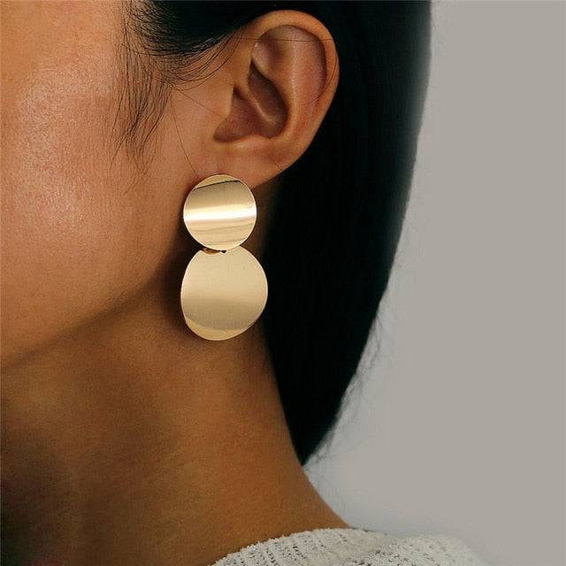 Vintage Geometric Gold Asymmetric Earring