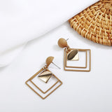 Vintage Geometric Gold Asymmetric Earring