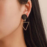 Vintage Geometric Gold Asymmetric Earring