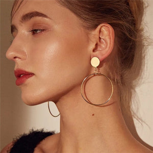 Vintage Geometric Gold Asymmetric Earring