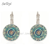 Charm Mandala Art Picture Earrings Henna Crystal Earrings Yoga Om Symbol Zen