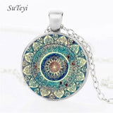 Charm Mandala Art Picture Earrings Henna Crystal Earrings Yoga Om Symbol Zen