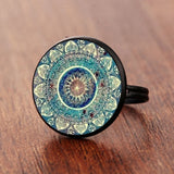 Charm Mandala Art Picture Earrings Henna Crystal Earrings Yoga Om Symbol Zen