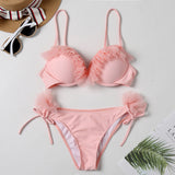Padded Push Up Bikini Set Underwear Flower Ruffles Swimsuit