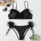 Padded Push Up Bikini Set Underwear Flower Ruffles Swimsuit