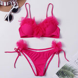 Padded Push Up Bikini Set Underwear Flower Ruffles Swimsuit