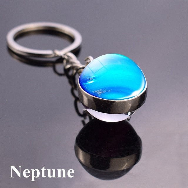 Solar System Planet Keyring Galaxy Nebula Space Keychain
