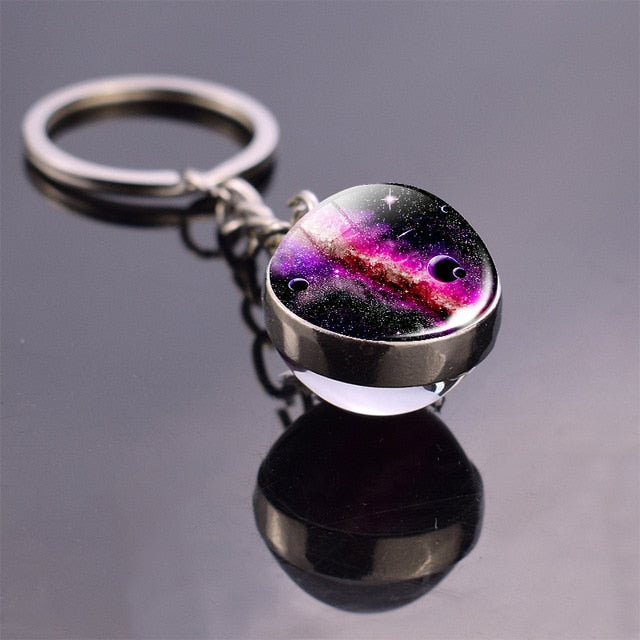 Solar System Planet Keyring Galaxy Nebula Space Keychain