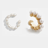 Pearl Ear Cuff Bohemia Stackable C Shaped CZ Rhinestone Earnings