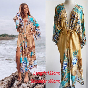 Women Kaftan Style Beach Dress Robe de Plage Swimwear Cover ups