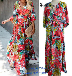 Women Kaftan Style Beach Dress Robe de Plage Swimwear Cover ups