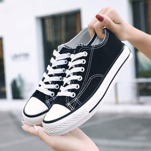 Woman Canvas Shoes Flat Platform Loafers Vulcanize Neutral and Classic