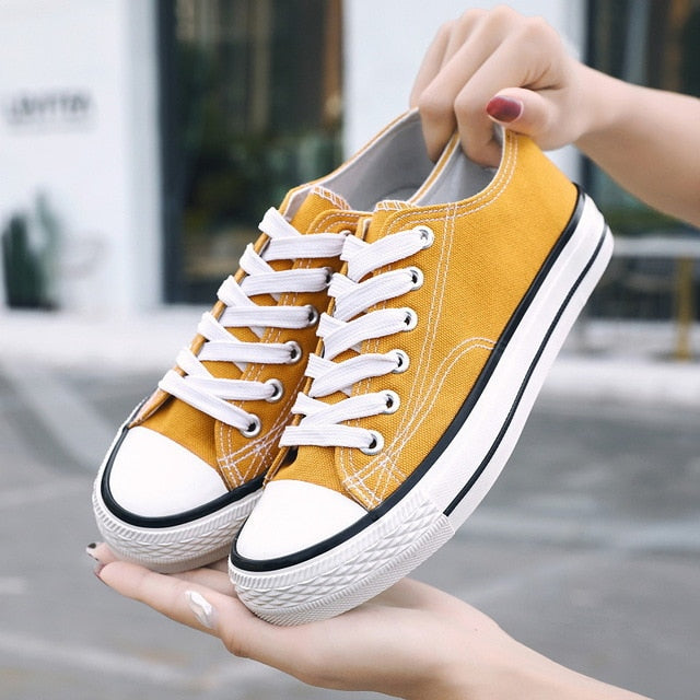 Woman Canvas Shoes Flat Platform Loafers Vulcanize Neutral and Classic