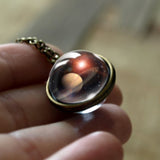 Nebula Galaxy Double Sided Pendant Necklace Universe Planet Jewelry