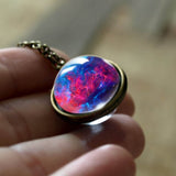 Nebula Galaxy Double Sided Pendant Necklace Universe Planet Jewelry