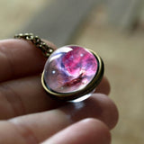Nebula Galaxy Double Sided Pendant Necklace Universe Planet Jewelry