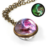 Nebula Galaxy Double Sided Pendant Necklace Universe Planet Jewelry