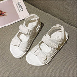 Flat British Wind Velcro Embroidery Thick-soled