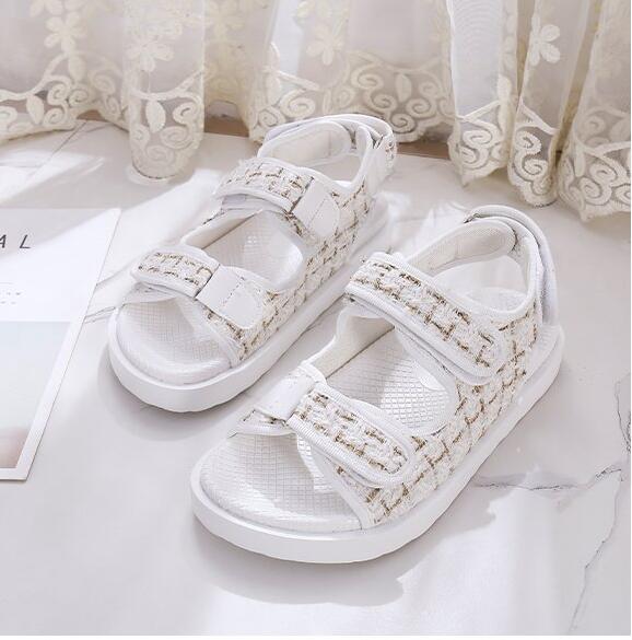 Flat British Wind Velcro Embroidery Thick-soled
