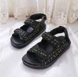 Flat British Wind Velcro Embroidery Thick-soled